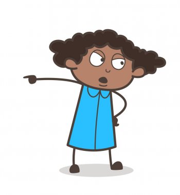 Öfkeli kadın vektör çizim çık diyerek