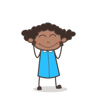 Sevimli genç kız yüzünü vektör efendi