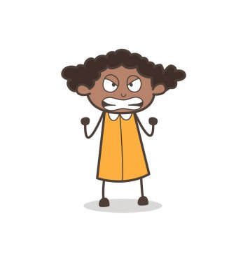 Agresif kız yüz vektör