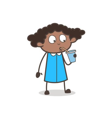 Enerji içecek vektör içme susuz genç kız