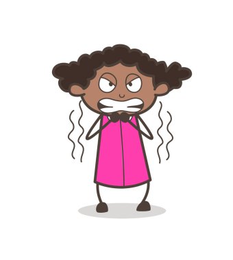 Çok kızgın komik genç kız ifade vektör