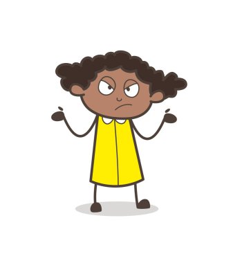 Kızgın kız poz eylem vektör çizim