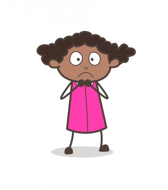 Korkulu korkmuş kız yüz ifade vektör