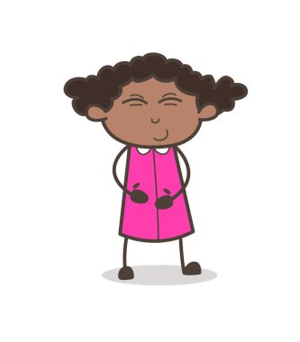 Yüz vektör gülümseyen küçük sevimli kız