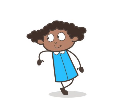 Mutlu Afrikalı kız ayakta poz vektör