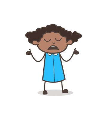 Endişeli genç kız ifade vektör