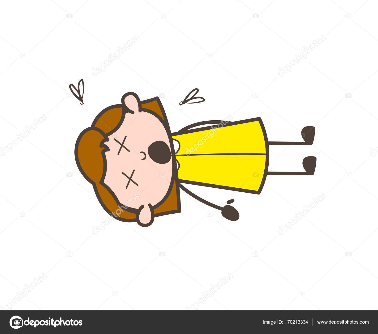 Dizzy-Face Woman Dead Body Vector Illustration Stock Vector Image by  ©lineartist #170213334