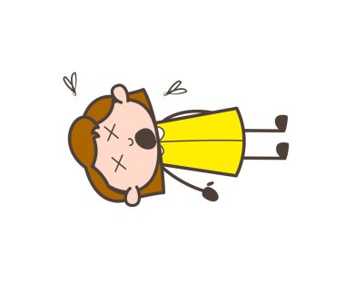 Kadın baş döndürücü-yüz ölü vektör çizim vücut