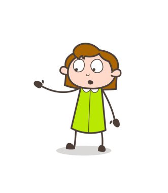 Genç Bayan çatık yüz ifade vektör karikatür