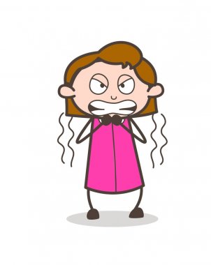 Saldırganlık vektörde titreyerek kızgın kadın