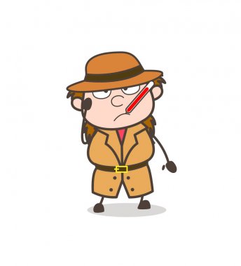 Ateş termometre - kadın Explorer bilim adamı karikatür vektör ile hasta yüz