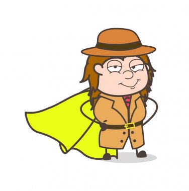 Süper kız - kadın Explorer bilim adamı karikatür vektör gülümseyen