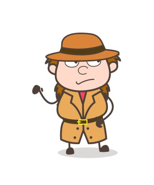 Unamused yüz - kadın Explorer bilim adamı karikatür vektör