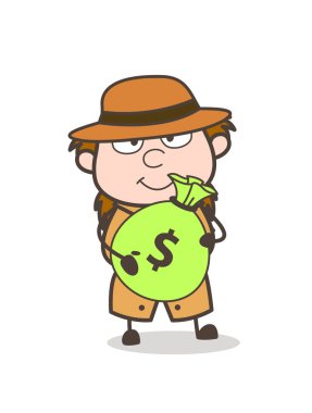 Gelir kaynağı - kadın Explorer bilim adamı karikatür vektör