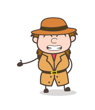 Ekşitmeden yüz - kadın Explorer bilim adamı karikatür vektör