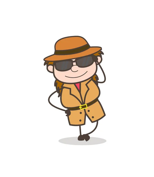 Modern Lifestyle with Sunglasses - Female Explorer Scientist Cartoon Vector — Stock Vector