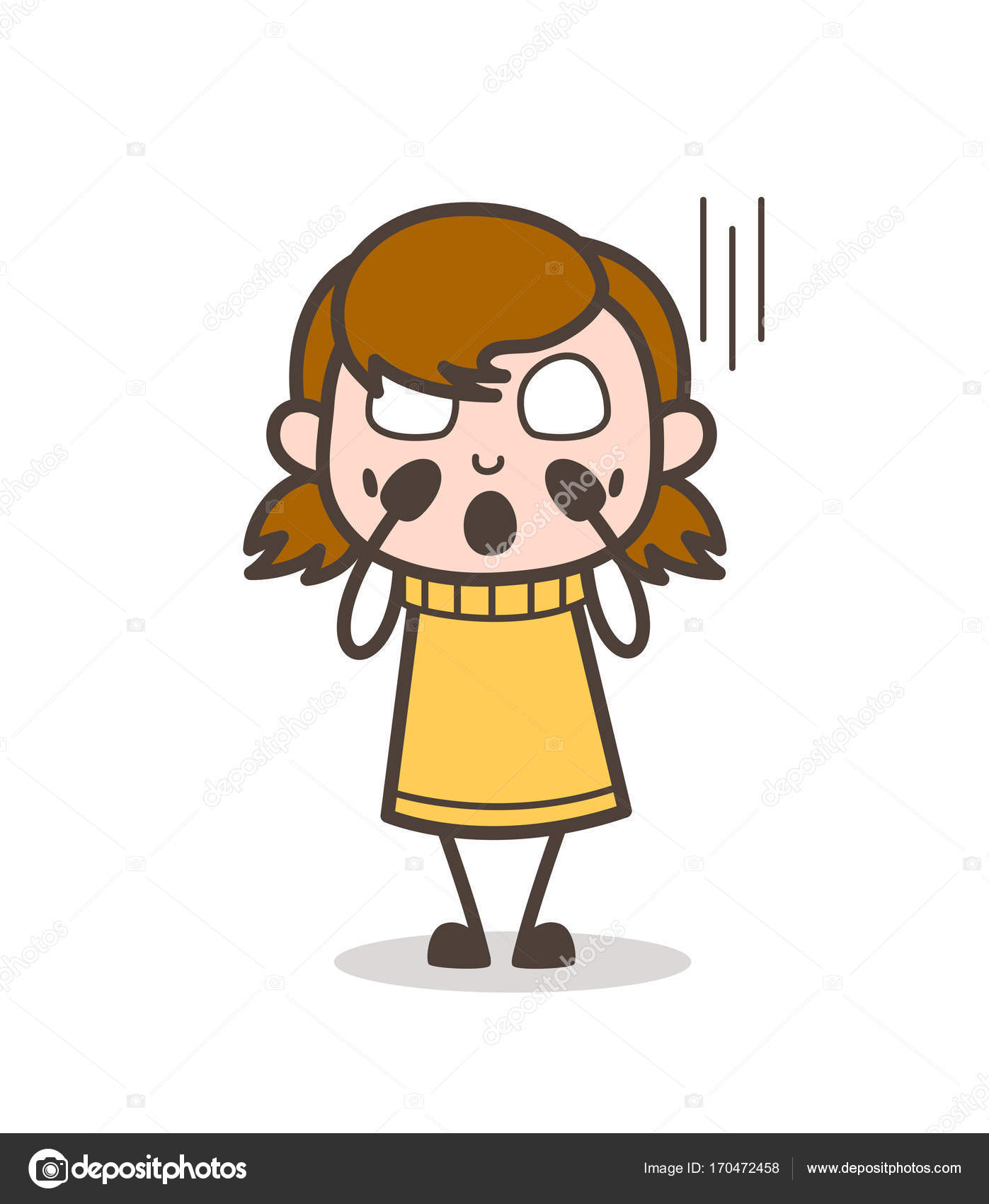 Scared Face Girl Clip Art - Scared Face Girl Image