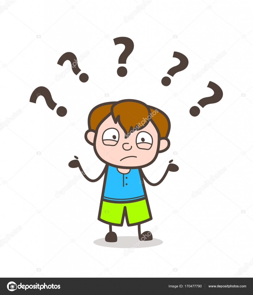 Confused Kid Facial Expression - Cute Cartoon Boy ...