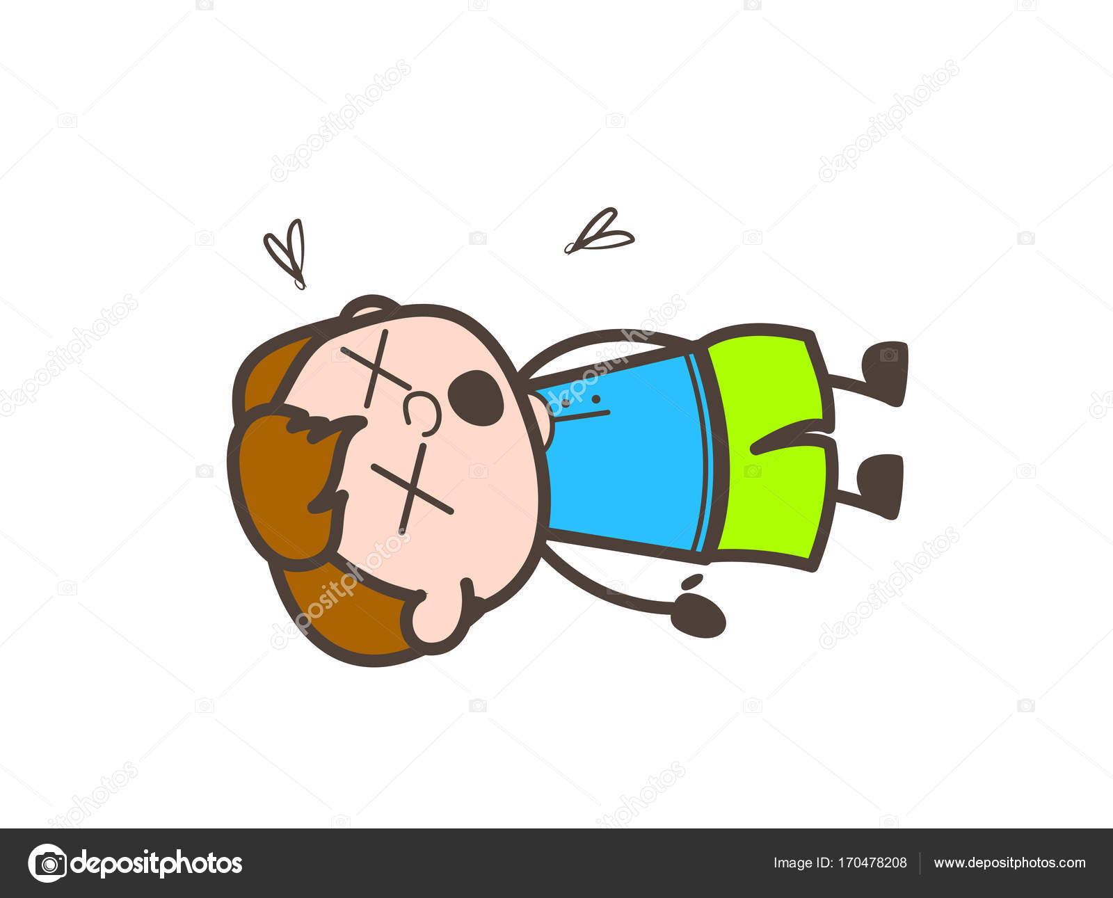 Corpo morto - ilustração bonito do menino dos desenhos animados imagem