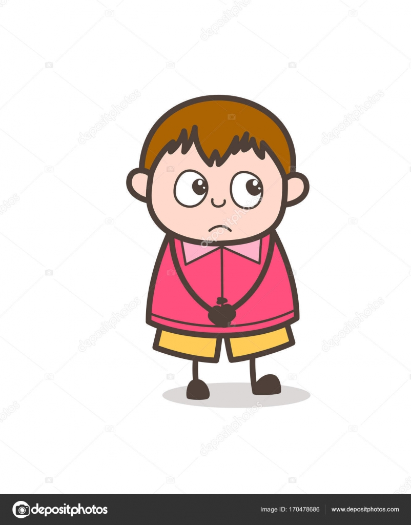 Innocent Guilty Face Cute Cartoon Fat Kid Illustration Vector Image By C Lineartist Vector Stock