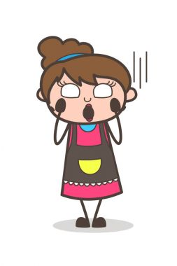 Korku yüz - Şevval Özçelik Güzellik kız sanatçı karikatür vektör çığlık