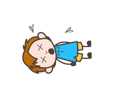 Küçük çocuk ceset - sevimli çizgi çocuk vektör