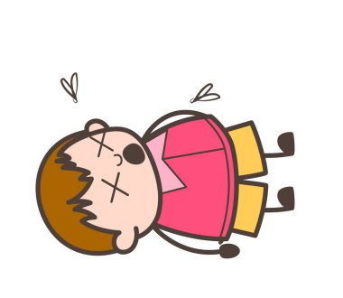 Yüz - sevimli çizgi şişko çocuk illüstrasyon çığlık ile ölmek