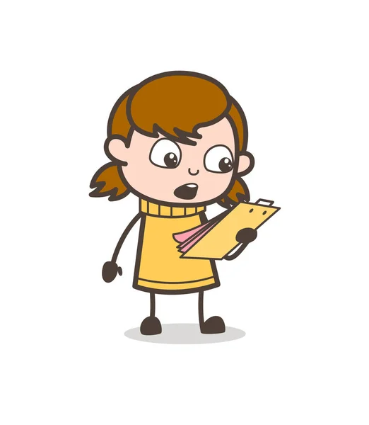 Vyhlášení pravidel - Cute Cartoon Girl obrázek — Stockový vektor