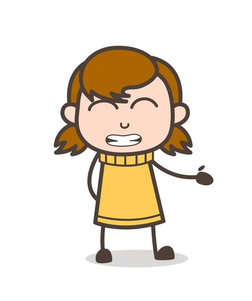 Grimasy obličeje - Cute Cartoon Girl obrázek — Stockový vektor