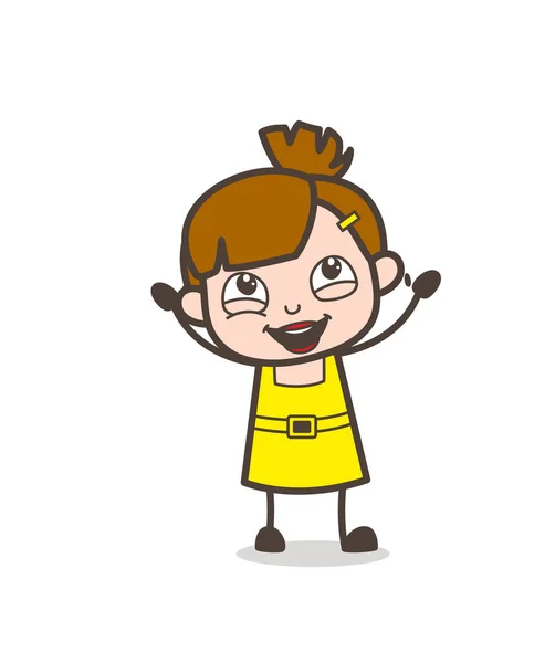 Feliz niño Manos Felices Vector - Linda chica de dibujos animados Vector — Archivo Imágenes Vectoriales