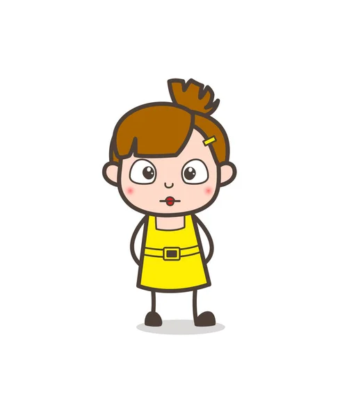 Kid gespoeld Face - Cute Cartoon meisje Vector — Stockvector