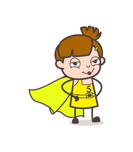 Super Kid Girl - Симпатичная девочка из мультфильма — стоковый вектор