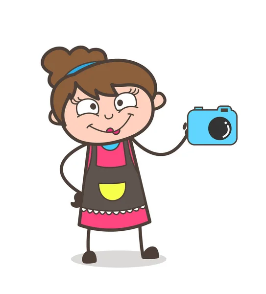 Εμφάνιση λειτουργίες κάμερας - αισθητικός κορίτσι καλλιτέχνης σκίτσο διάνυσμα — Διανυσματικό Αρχείο