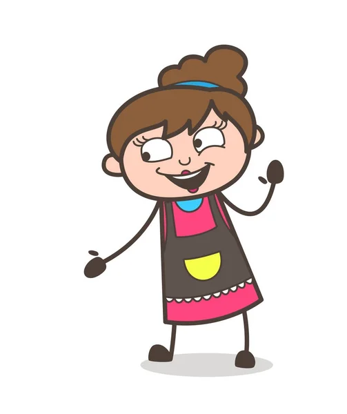 援助の手 - 美容師の女の子アーティスト漫画ベクトルと笑い顔 — ストックベクタ