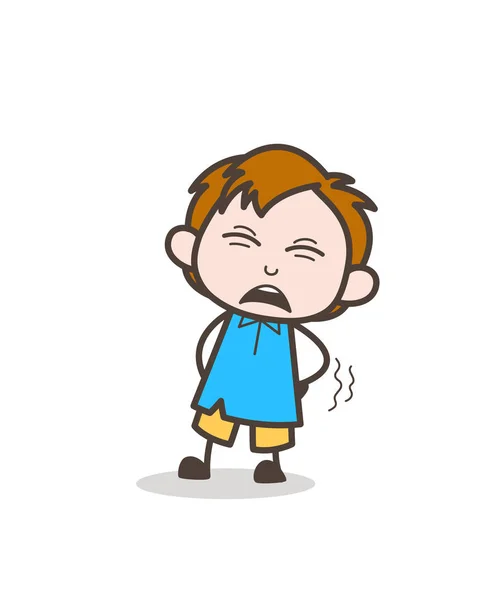 Screaming in Pain - Cute Cartoon Kid Vector (dalam bahasa Inggris). - Stok Vektor