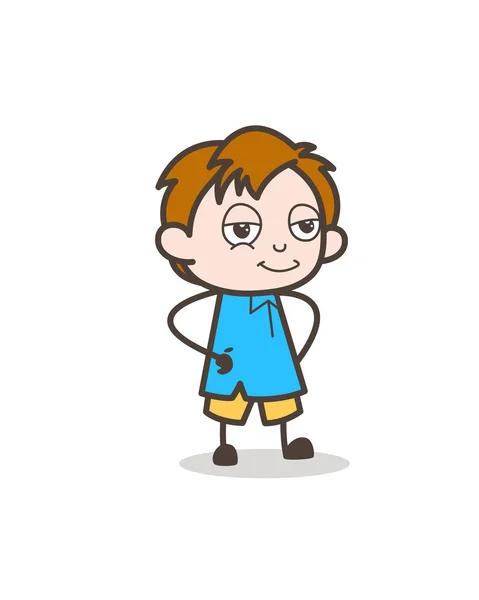 Mooie kleine jongen lachend gezicht - Cute Cartoon Kid Vector — Stockvector