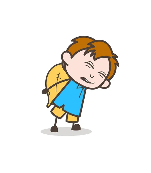 Conceito de Trabalho Infantil - Cute Cartoon Kid Vector —  Vetores de Stock