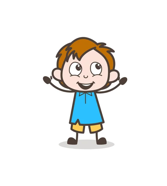 Radostné chlapeček - roztomilý kreslený Kid vektor — Stockový vektor