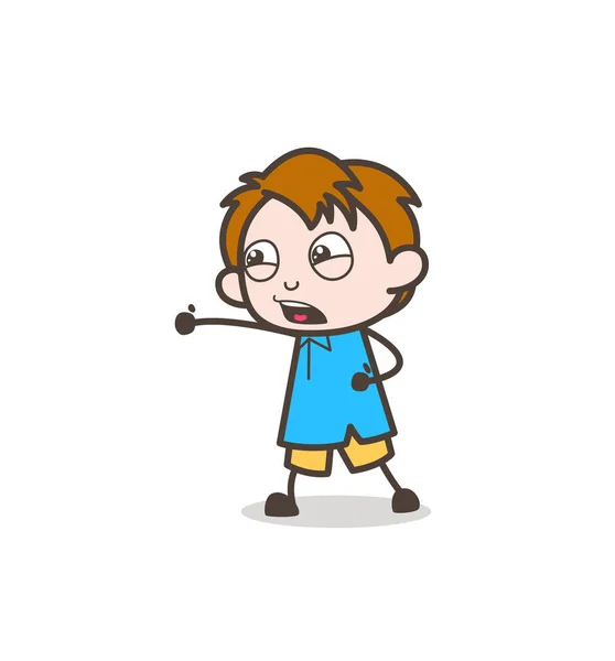 Judo Karate lucha contra la postura - Cute Cartoon Kid Vector — Archivo Imágenes Vectoriales