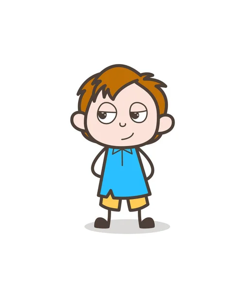 Little Boy Smiling Face - Cute Cartoon Kid Vector — Stock Vector