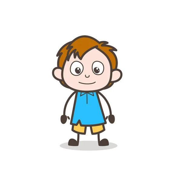 Chlapeček mírně usmívající se tvář - roztomilý kreslený Kid vektor — Stockový vektor