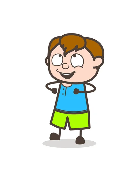 Joyful Kid Dancing Pose - Lindo niño de dibujos animados Ilustración — Archivo Imágenes Vectoriales