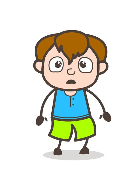 Geschokt gelaatsuitdrukking - Cute Cartoon Boy illustratie — Stockvector