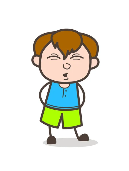 Ouch gezicht expressie - Cute Cartoon Boy illustratie — Stockvector