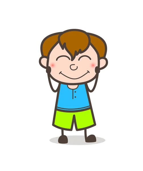 Červenající dítě tvář - roztomilý kreslený obrázek chlapce — Stockový vektor