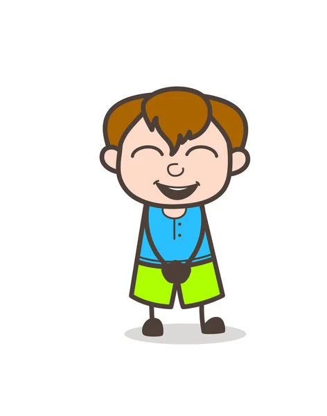 Rindo cara de criança - ilustração bonito do menino dos desenhos animados —  Vetores de Stock
