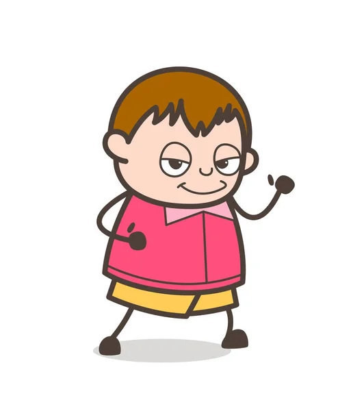微笑跑步姿势-可爱的卡通小胖子图 — 图库矢量图片