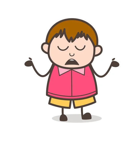Espressione inconsapevole - Carino cartone animato grasso Kid Illustrazione — Vettoriale Stock