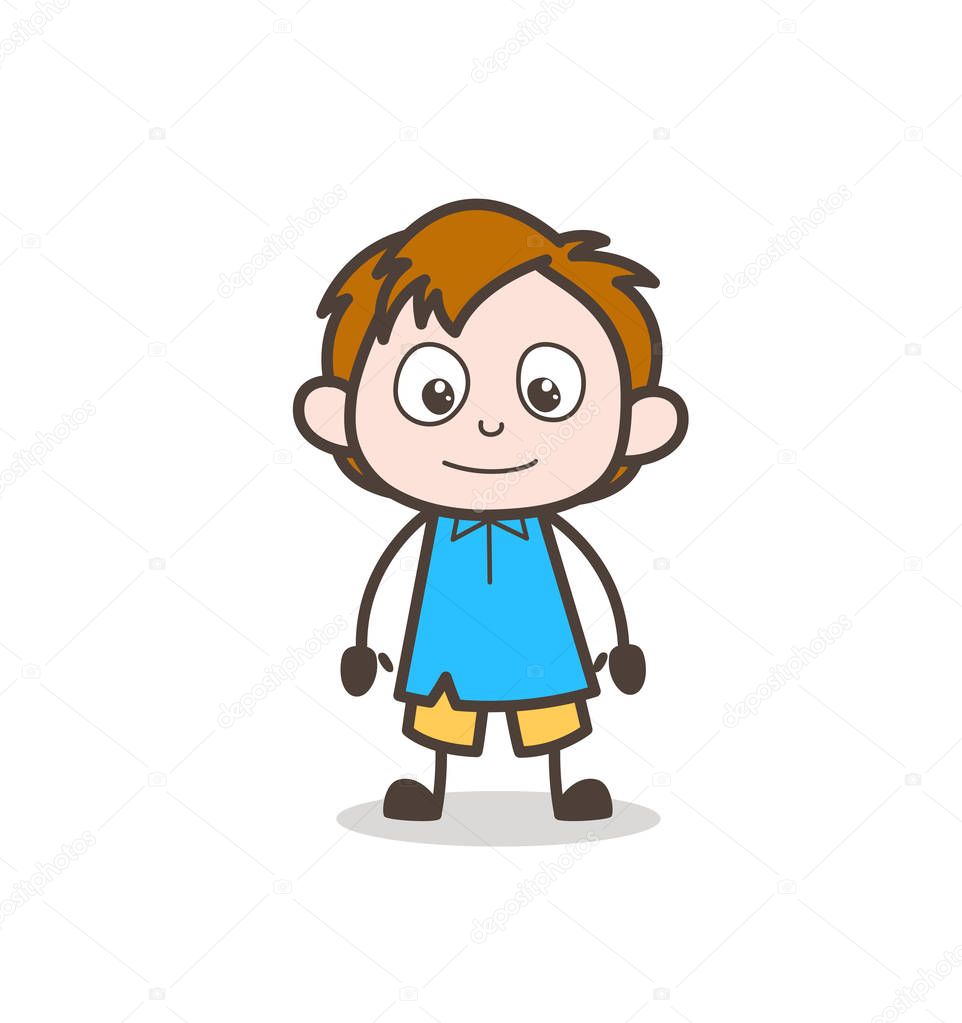 Download Little Boy Slightly Smiling Face - Cute Cartoon Kid Vector — Stock Vector © lineartist #170476882