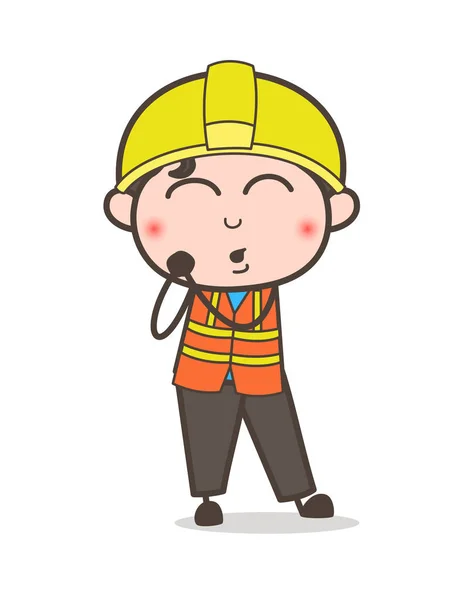 Gevoel van zeer mooie - Cute Cartoon mannelijke ingenieur illustratie — Stockvector